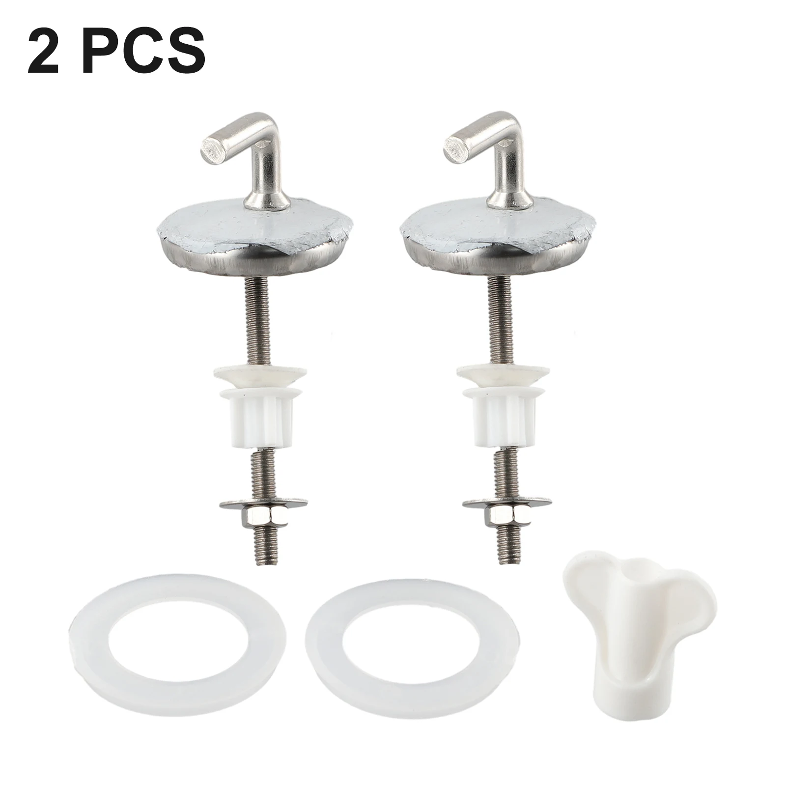 2Pcs Toilet Cover Hinges Toilet Seat Fix Fitting Stainless Steel Back To Wall Replacement Hinges Home Bathroom Toilet Seats