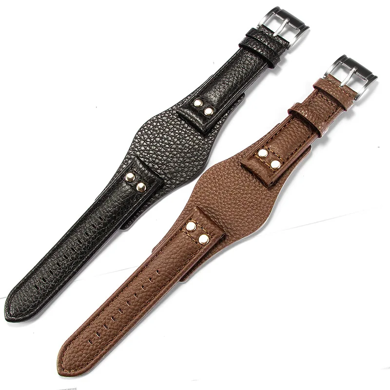 20mm 22mm Leather watch strap for Fossil CH2564 CH2565 CH2891 CH3051 FS4813 ME3102 AM4535 AM4486 AM4532 Men Rivet Watch Band