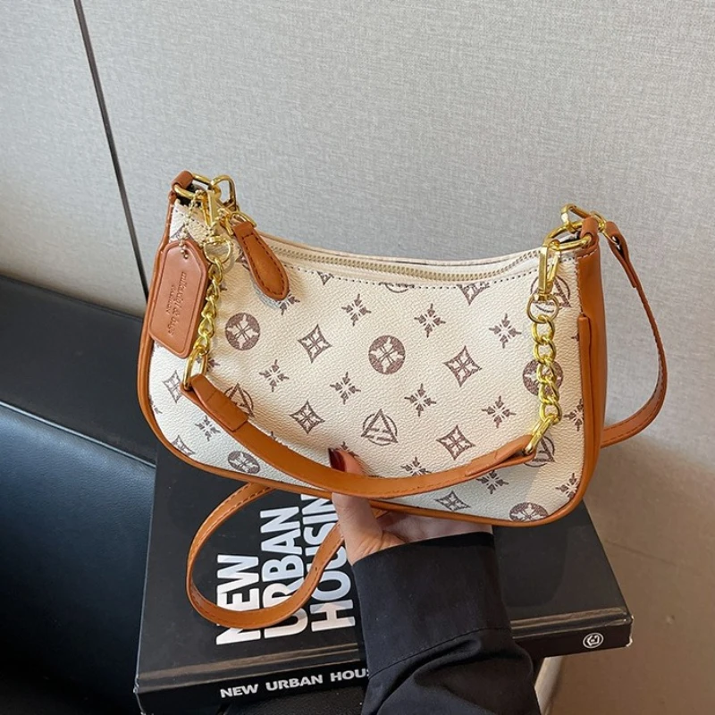 

Luxury Bag Women Designer New Underarm Bag Fashion Printed Moon Bag Retro Tote Bag Vintage Versatile Shoulder Bag High Quality