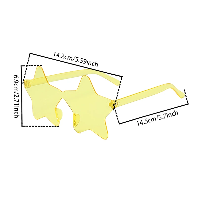 نظارات شمسية بدون إطار على شكل نجمة ، ظلال رائعة بلون الحلوى ، نظارات شمسية عصرية لعطلات الشاطئ ، موضة ، 16 زوجًا لكل مجموعة