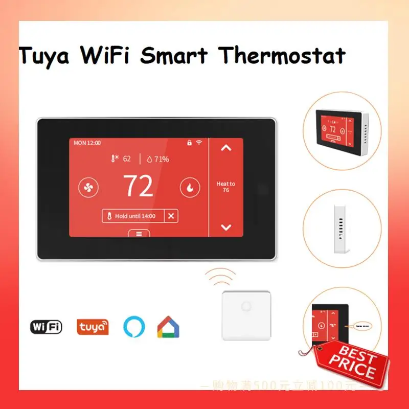 ABNR Tuya Wifi termostato inteligente pantalla LCD pantalla táctil controlador de temperatura para calefacción de suelo eléctrica caldera de agua/Gas