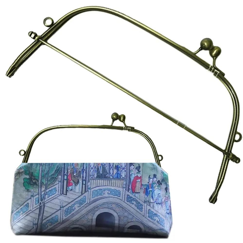 

5 шт. 23 см металлические рамки для сумок-клатчей под старинную латунь, застежки-поцелуи, детали для ручек сумок, для шитья, швейные принадлежности