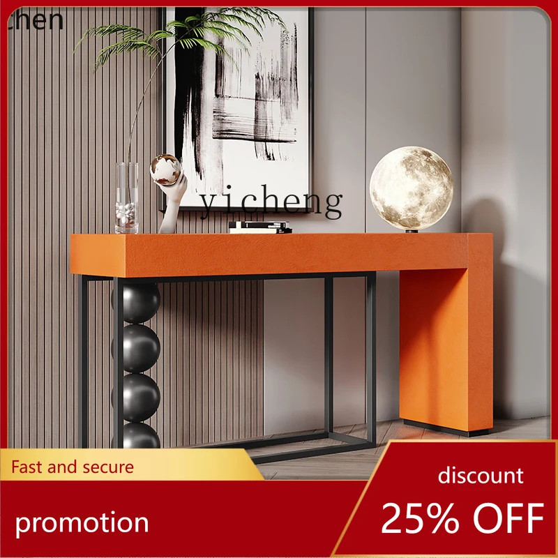 

HXL Light Luxury Entrance Table Modern Simple Entrance Door End View Table Advanced Sensory Strip Entrance Table