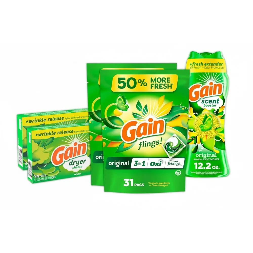 

Laundry Detergent Pods & Scent Booster Beads Bundle: Freshness, Softness, Static Control for Busy Families