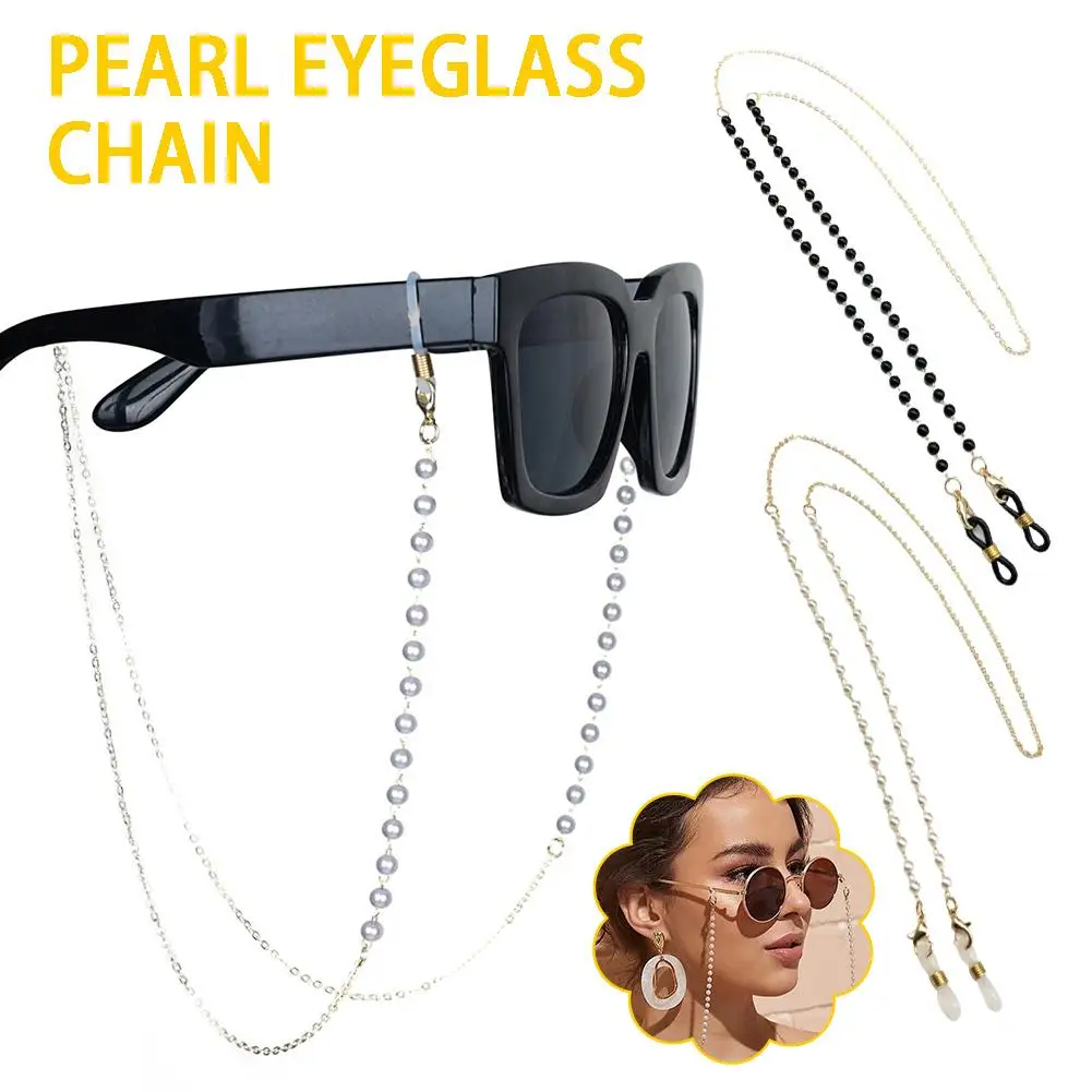 Imitation Pearl Eyeglass Chain Stylish Sunglass Reading Gift Glasses Fashionable Necklace Eyewear Holder Retainer O6K9