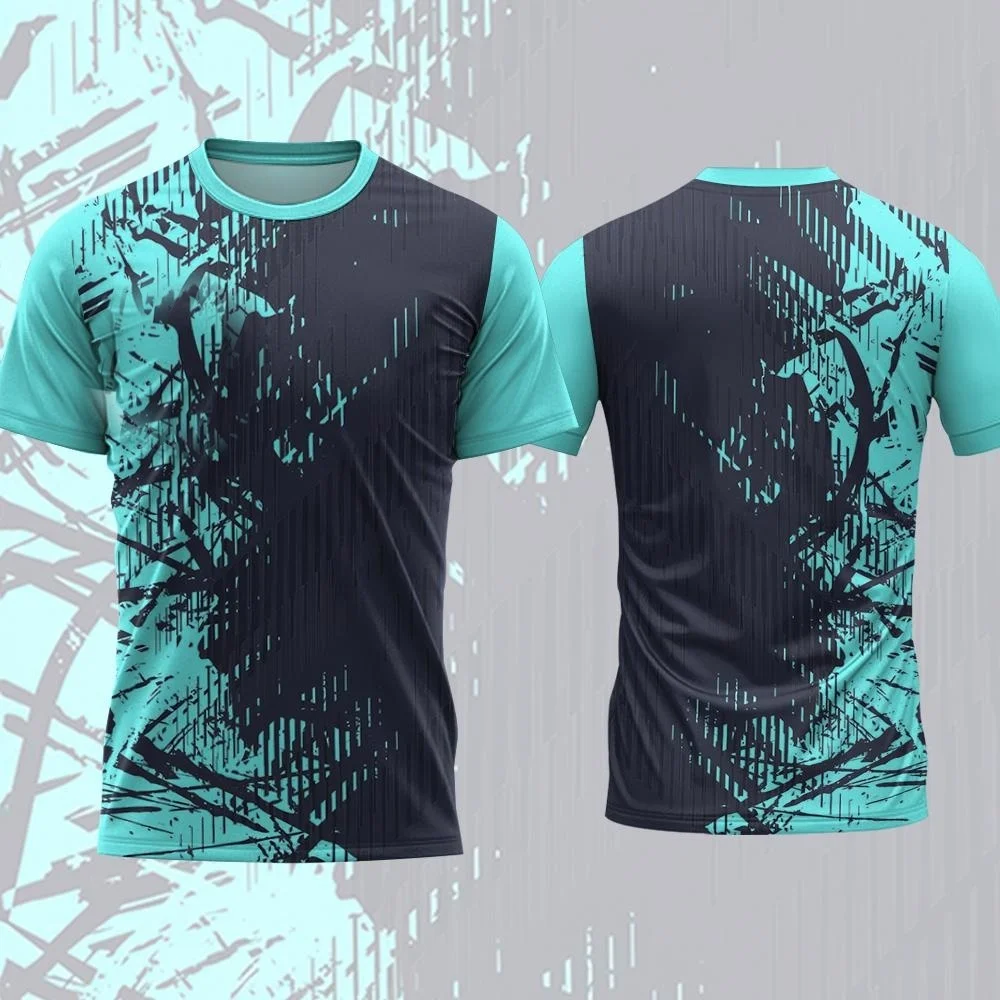 

New Outdoor Badminton Sport Crew Neck Men's T-shirt 3D Funny Pattern Print Short Sleeve Top Summer Street Quick Dry Men Clothing