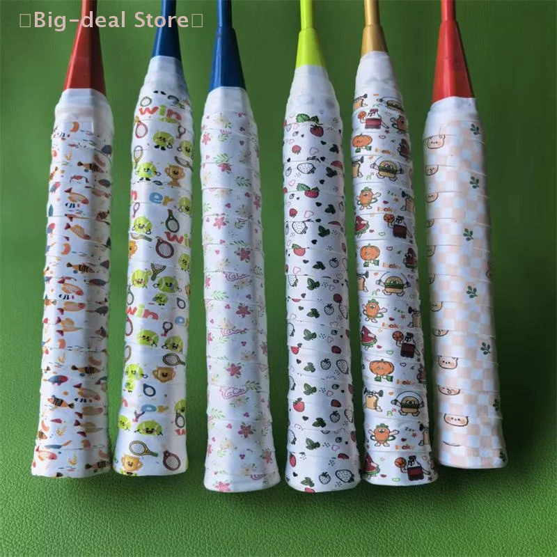 【M】1Pcs Sweat-Absorbent Non-Slip PU Handle Grip Tape Cartoon Design Tennis Overgrip For Badminton/Squash Rackets