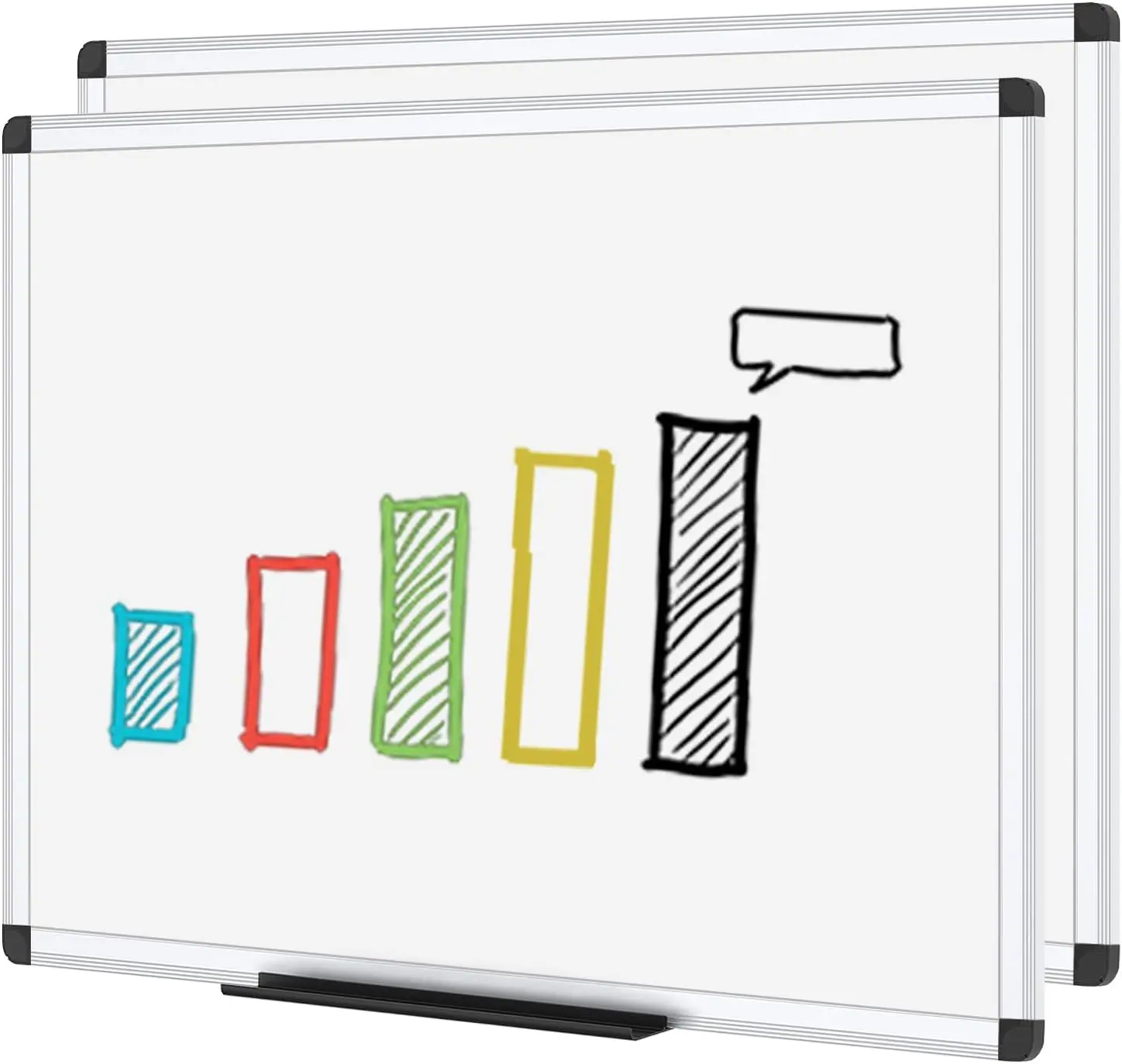 

Dry Erase Whiteboard, Non-Magnetic, 48x36 Inches, Pack of 2, Wall Mounted for School Office Home