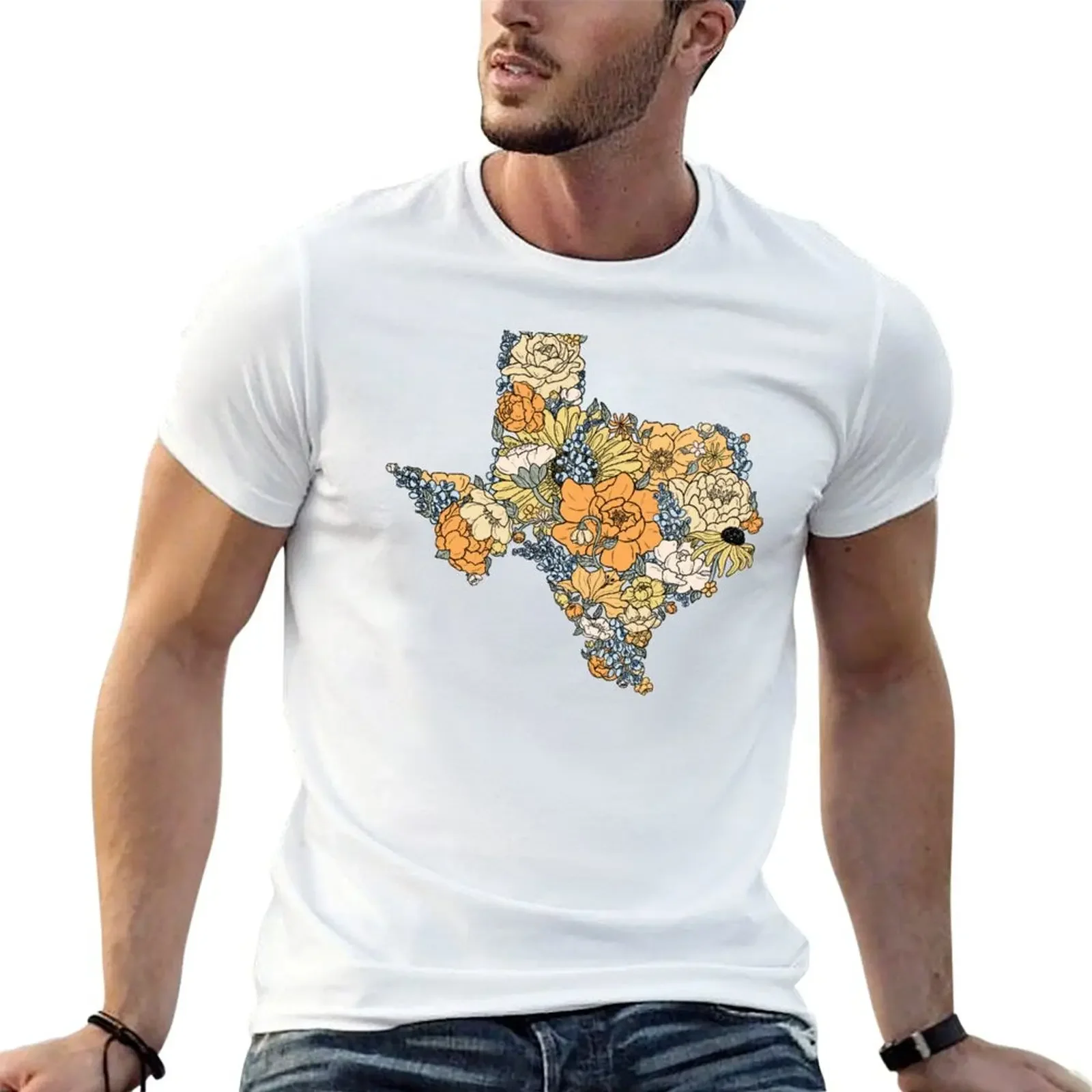 

Floral Texas T-Shirt cute clothes tees blue archive anime mens shirts graphic tee