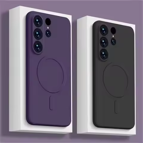 Luxury Silicone For Magsafe Magnetic Wireless Charge Case For Samsung Galaxy A55 S24 S25 Ultra S23 FE S22 S21 Plus A15 A35 Cover