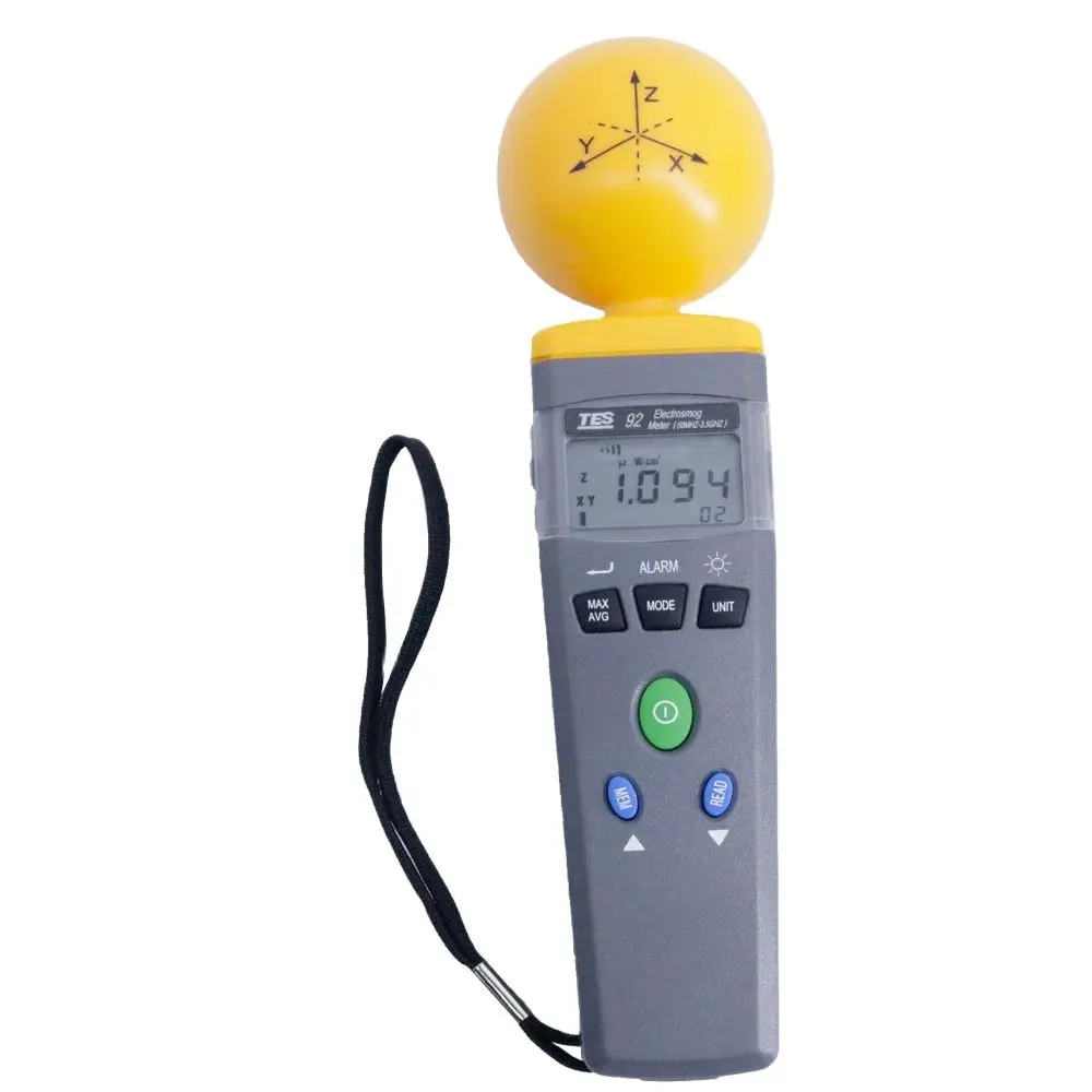 TES-92 Portable EMF ElectroSmog Meter Triaxial Data Logger Digital EMF Meter Frequency Range 50MHz to 3.5 GHz