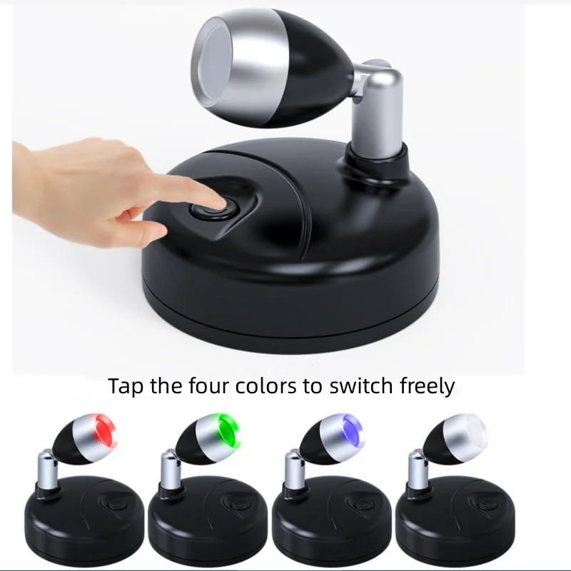 2PCS RGB Remote Control LED Spotlights 13-Color Adjustable Rotatable Angle for Cabinets Wall Painting, Ambient Night Light  3XAA