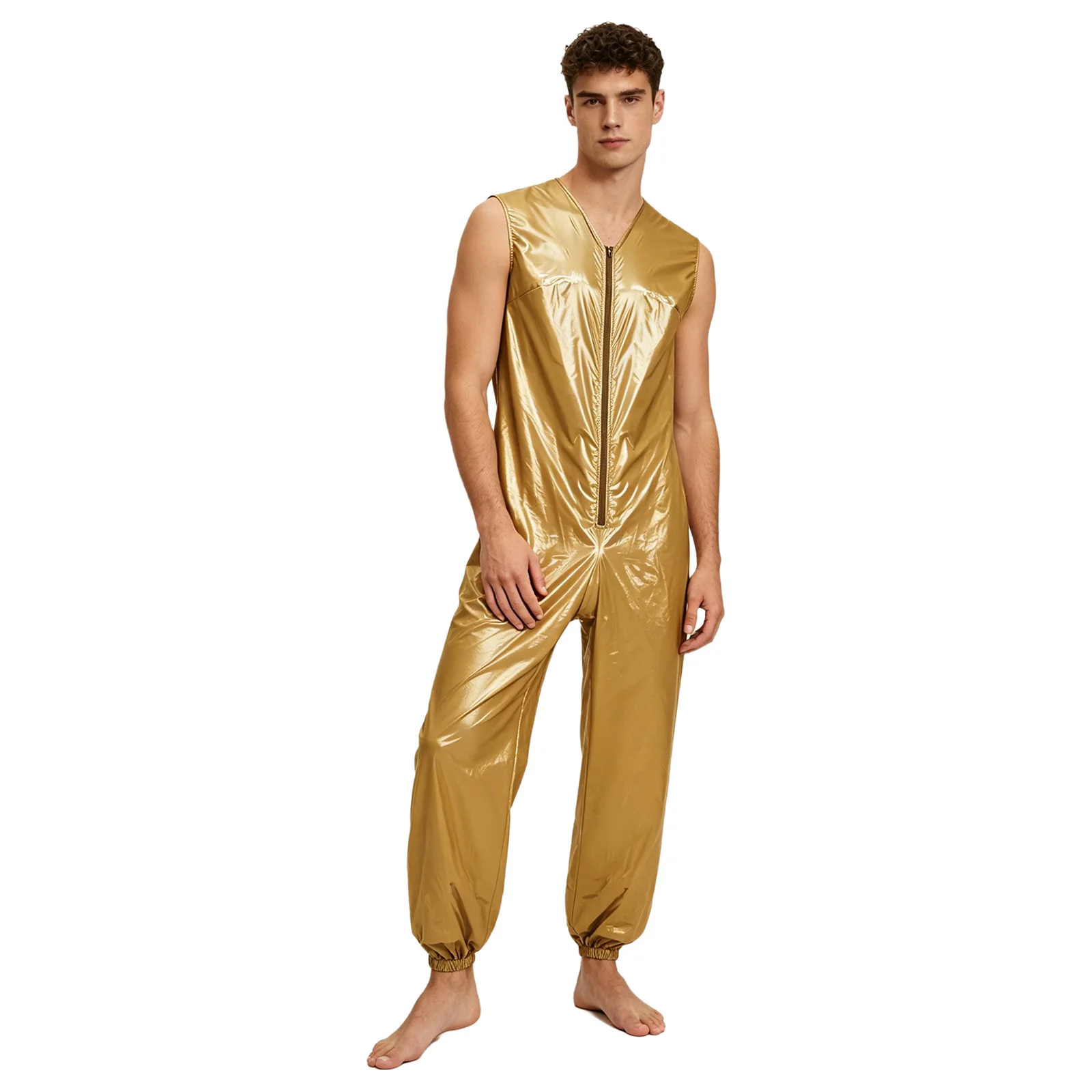 Wasserdichter Windelüberzug für Herren, adaptabler Overall, Badeanzug, ärmelloser Body mit Reißverschluss, elastische Beinöffnung, einteiliger Overall – Detail 6
