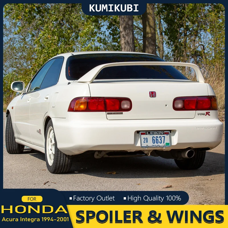 1994 to 2001 For Honda Acura Integra DC2 Hatchback ABS Plastic Black TR Style Rear Spoiler Wing Rear Trunk Spoiler Wing