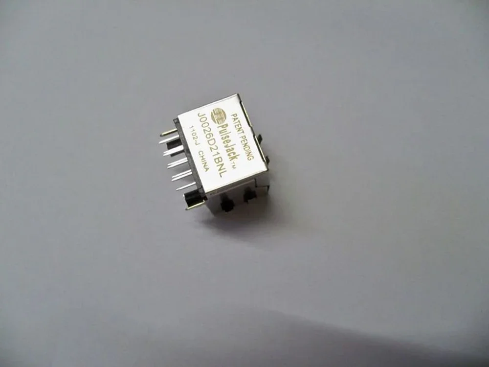 10pcs J0026D21BNL J0026D21 Right Angle with LED MAGJACK 1PORT 100 BASE-TX 1x1 Tab-DOWN RJ45 Connector