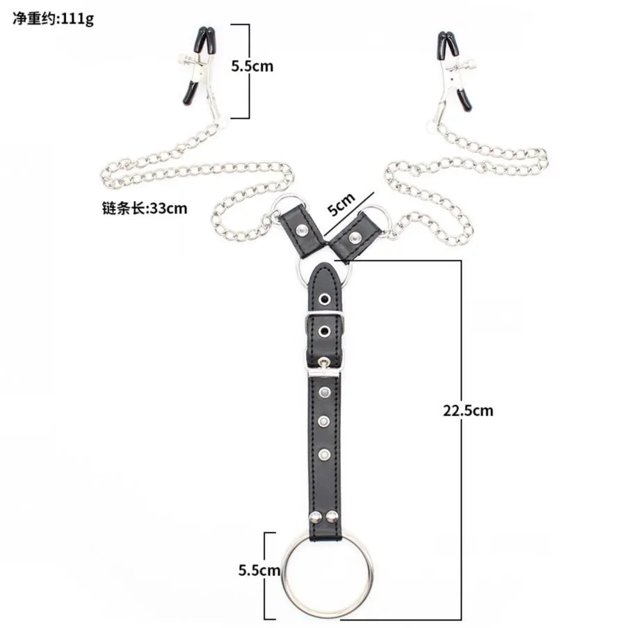 ألعاب جنسية BDSM حلقات القضيب مع مشابك الحلمة الوثن تحفيز الثدي أداة مثيرة لوازم الكبار لعبة مثيرة ألعاب غريبة #3
