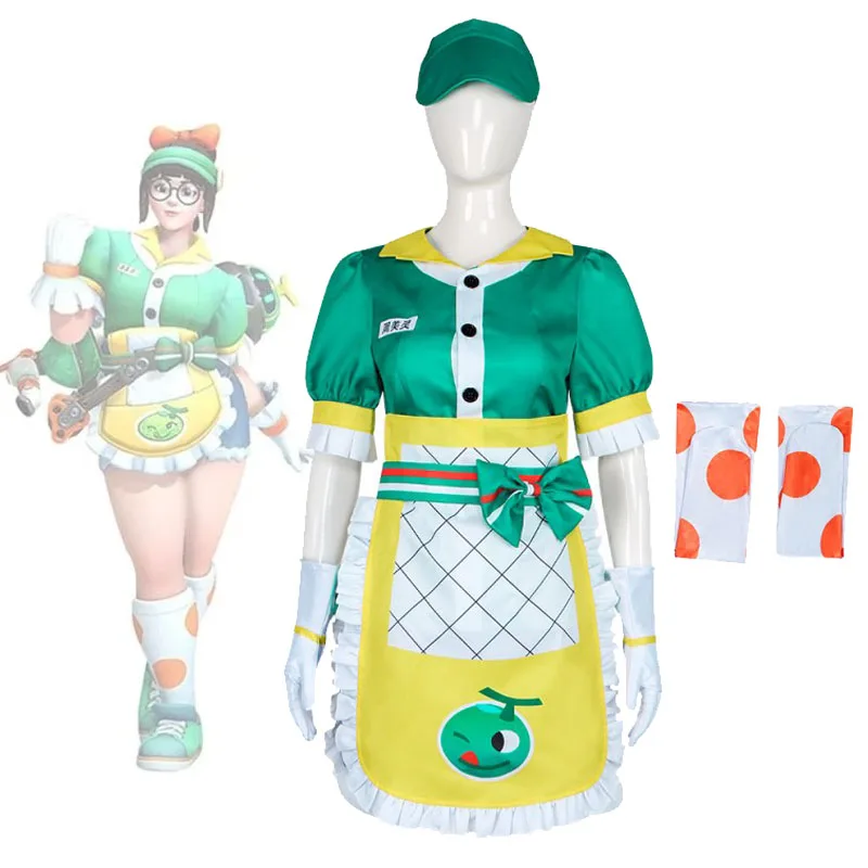 

2025 Halloween Meiling Zhou Cosplay Costume FPS Character Meteorologist Mei Summer Games Women's Maid Outfit Role-playing