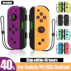 Joycons gamepad para nintendo switch // lite/ oled/ios/android bluetooth controlador sem fio joystick com consoles de videogame cubo