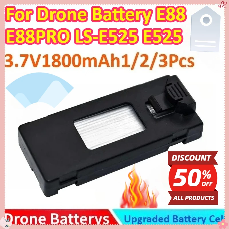

New 1/2/3Pcs 1800mAh 3.7V RC Drone Battery Accessory for E88PRO E88 E525 PRO Ls-E525 Mini Uav Drone Battery Special Rc Part