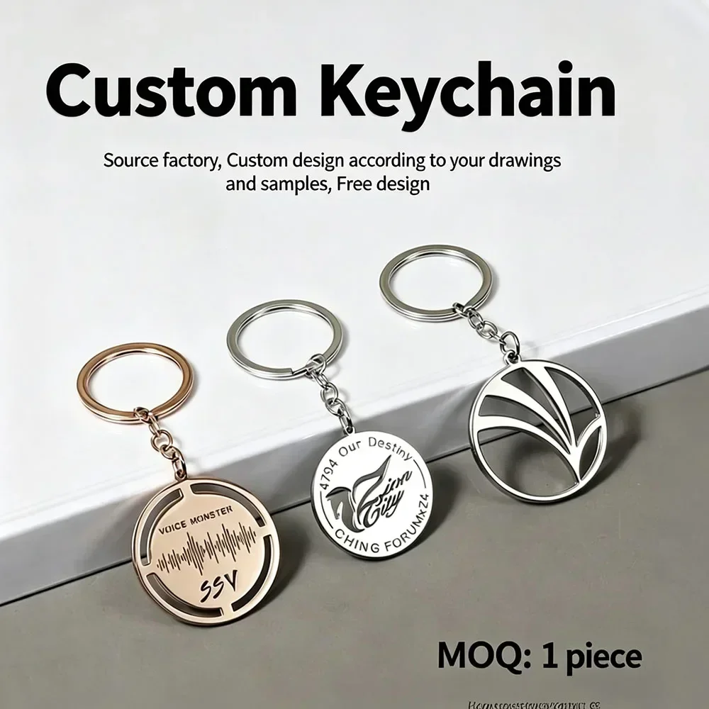 Custom pattern keychains, custom company logo keychains,wholesale discount keychains, stainless steel keychains, 18k gold