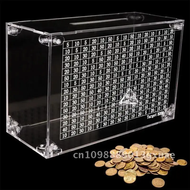 

Transparent Acrylic Money Box With Counter Piggy Bank Money Saving 5000 For Creative Goal The Handmade Children's
