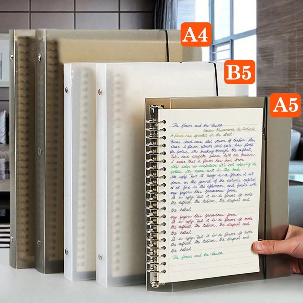 DIY Loose-Leaf Notebook A4/B5/A5 Plastic Shell With 5 Types Of Loose-Leaf Cores Freely Matched