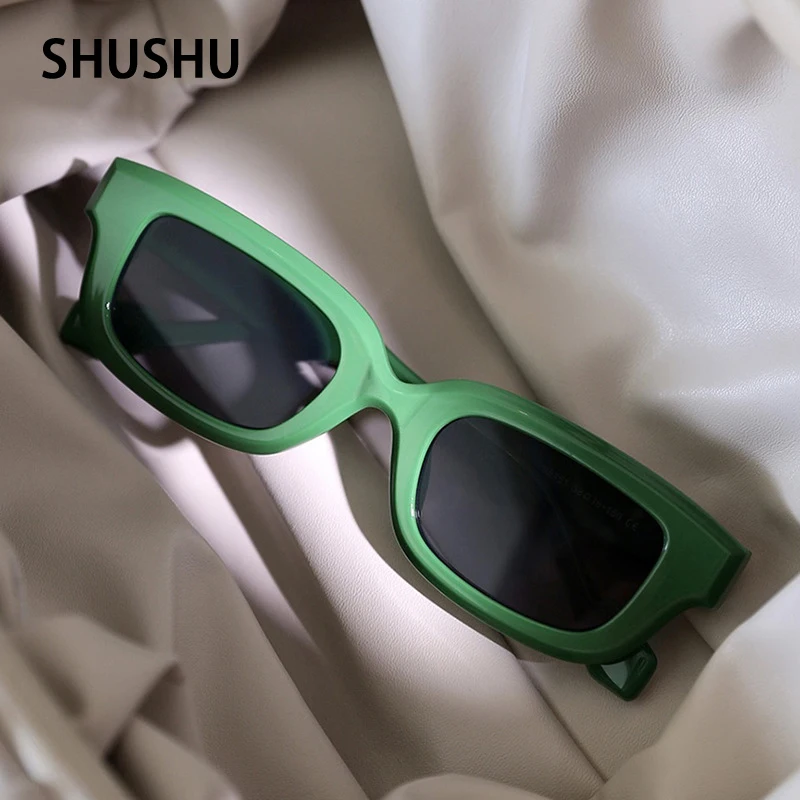 

FC44 Fashion Retro Square Sunglasses Women Men Classic Sun Glasses Brand Shades Small Punk Green Eyewear UV400 Jelly