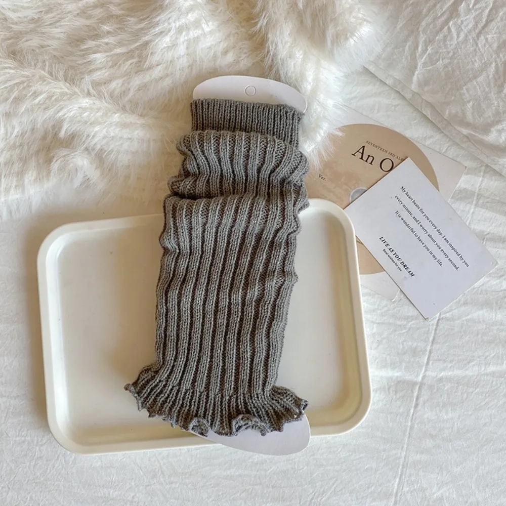 

New Solid Color Leg Warmers Thickened Knitted Middle Tube Socks Y2k Lolita INS Leggings Foot Cover Gift