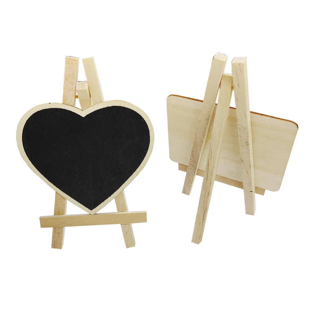 5Pcs Mini Wooden Blackboard with Tripod Menu Message Board Signs Chalkboard Wedding Decoration Supplies Shop Home Decor