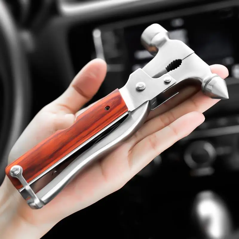 Multifunctional Safety HammerPortable Tool Car Lifesaving Hammer Broken Window Hammer Camping Equipment Outdoor Corkscrew