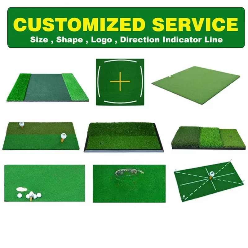 Premium 4x4ft Residential Golf Turf Mat Alignment Lines Pros Beginners Indoor Outdoor Training Golf Driving Chipping Hitting Mat