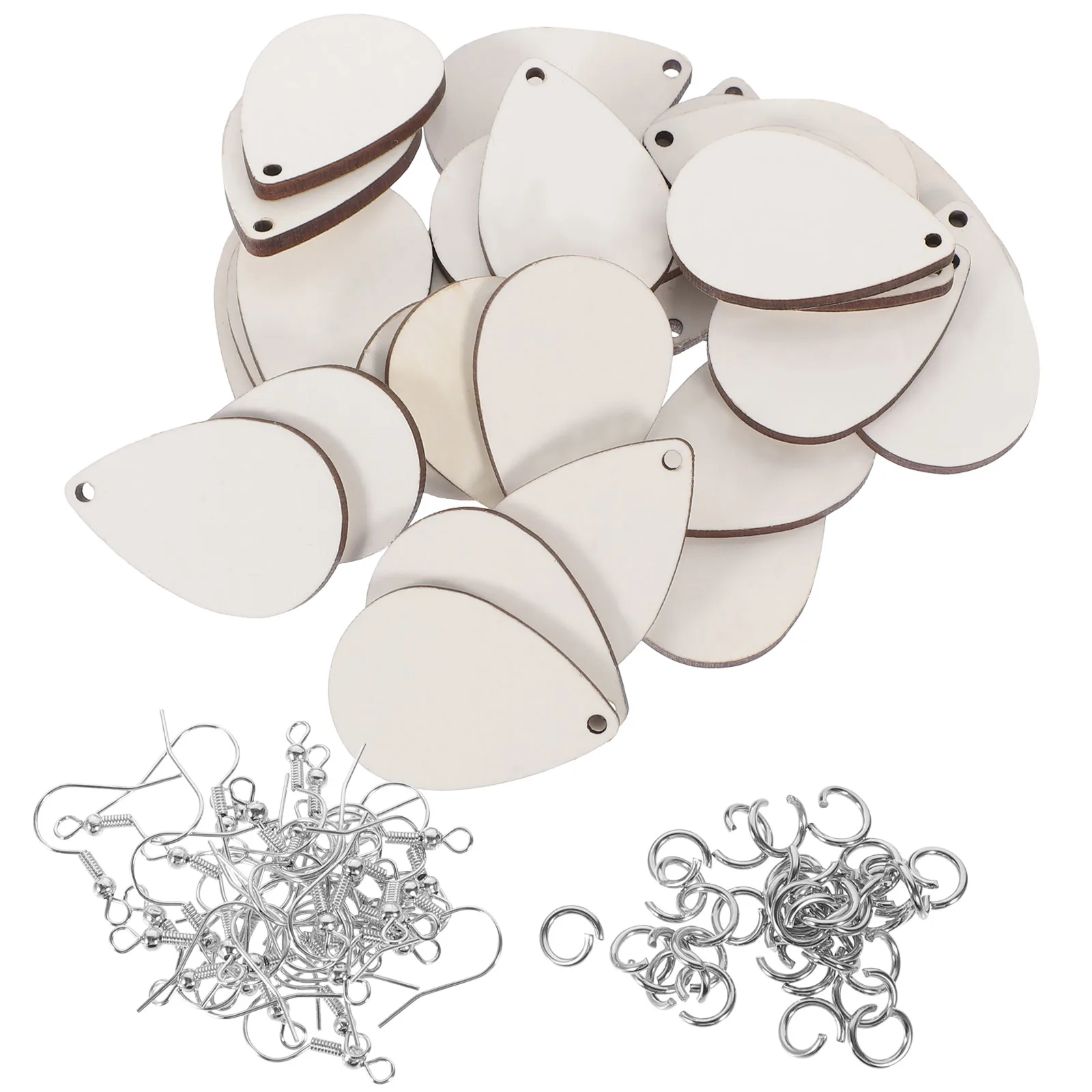 

30pcs Sublimation Pendants Wooden Iron Material Diy Earring Hooks Decorative Earring Blanks Bulk Sublimation Supplies For