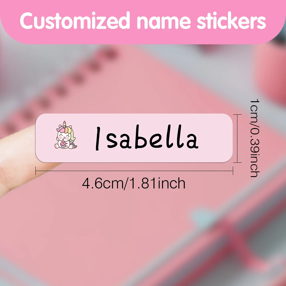 42/84/126pcs Unicorn Custom Stickers Customizable Tag Customized Label Cup Stickers For School Lunch Boxes & Office Supplie