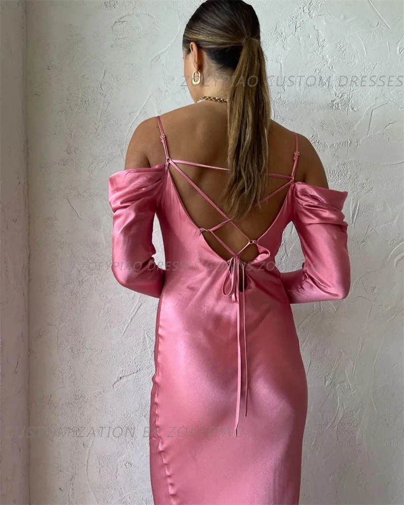 Hete Roze Strand Formele Jurken Off Shoulder Korte Casual Feestjurk Voor Bruiloft Speciale Gelegenheid Cocktail Jurken Robe Soirée