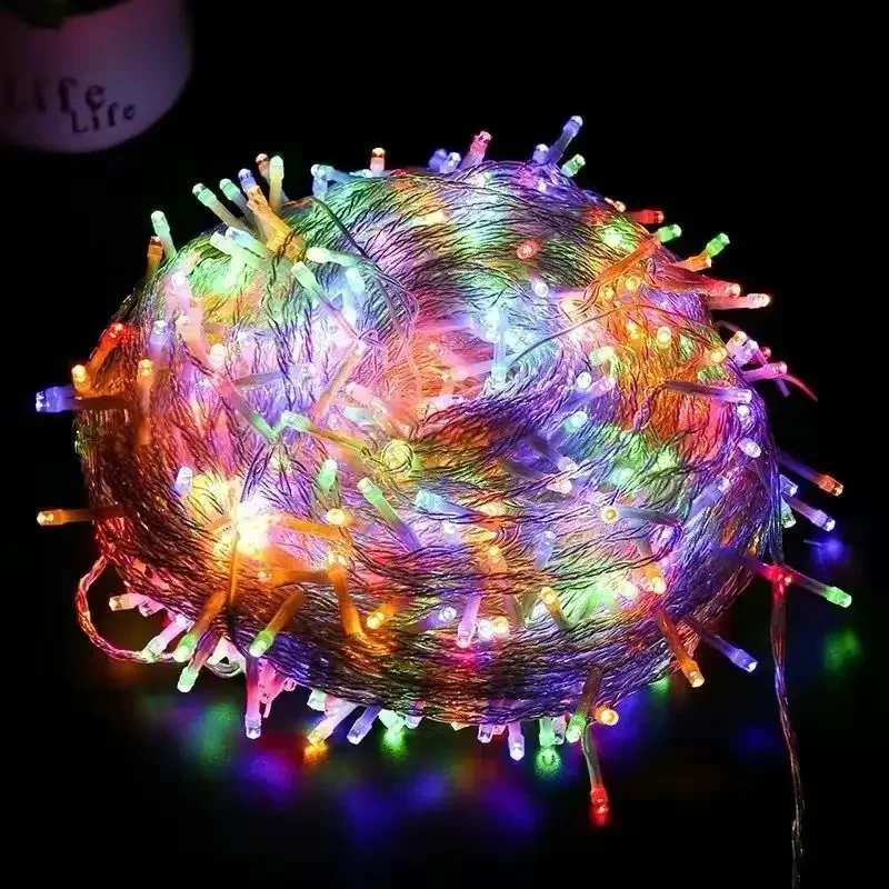 Impermeável LED Garland String Lights, Fairy Light, árvore de Natal, decoração do casamento, interior e exterior, 220V, 10m, 30m, 50m, 100m, lâmpada da UE