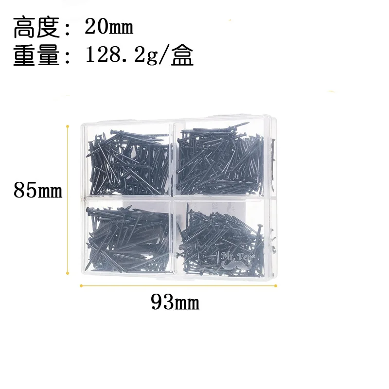 Picture Hanging Nails Kit 200PCS 4 Sizes Small Wall Nails for Photo Frame Art Display Gold Silver Black