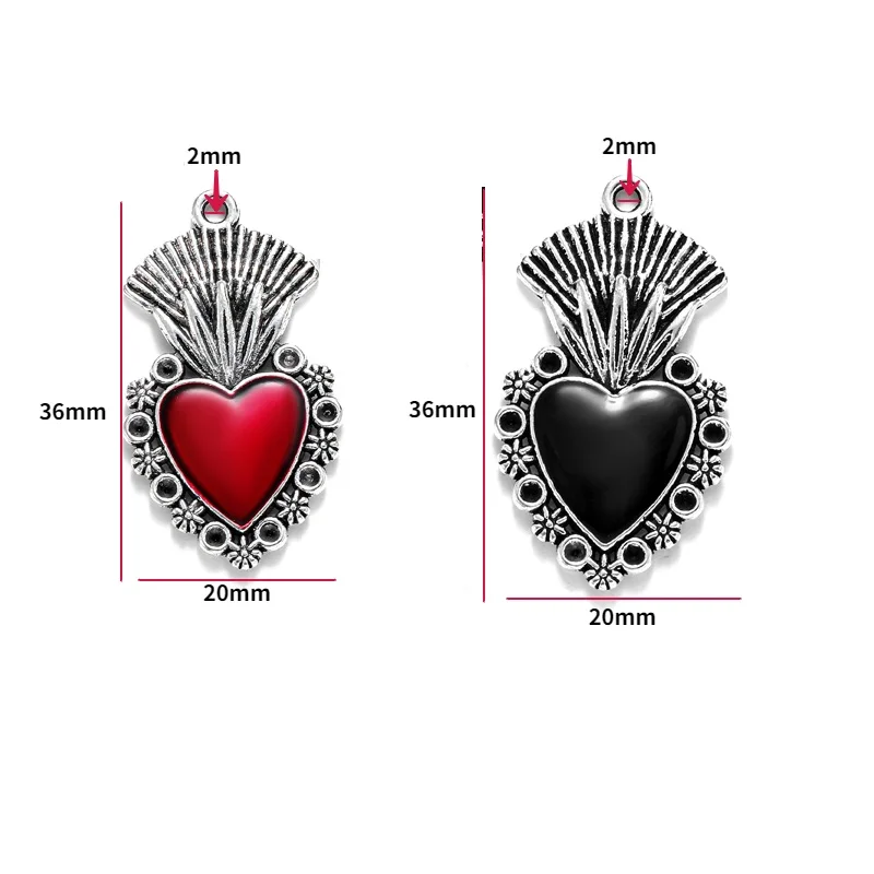 16 Breloques Gothiques Noires Strass - Coeur, Ailes Papillon, Étoile, Toile D'Araignée Pour Bijoux