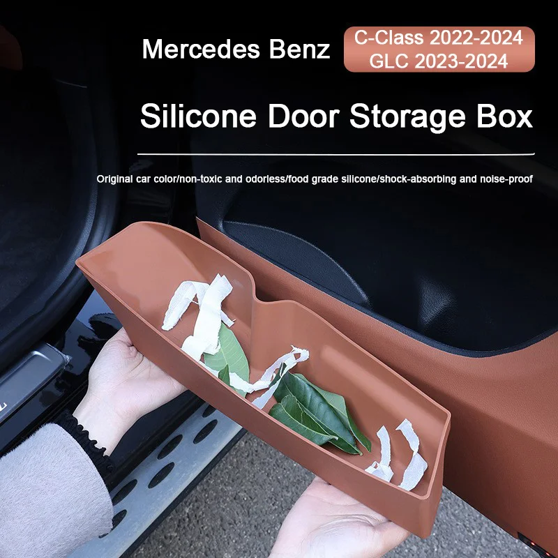 For Mercedes Benz C250 Class GLC W206 X254 Car Door Storage Box Pocket Door Slot Cushion Silicone Auto Protective Pad Accessory