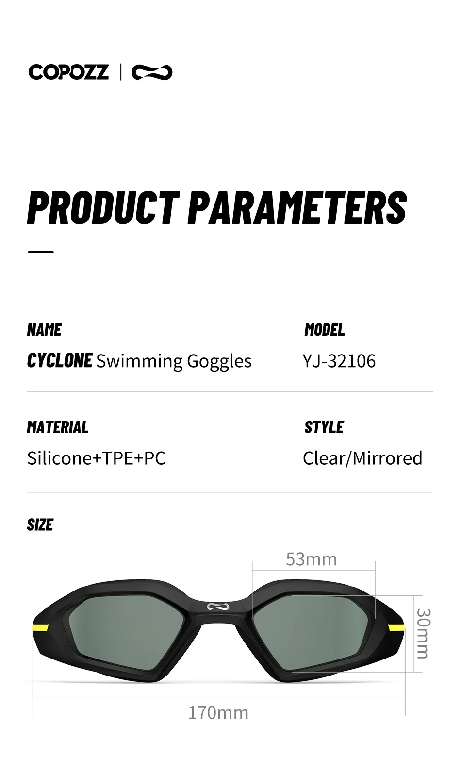 Professionelle Schwimmbrille VISTEX Importierte Antibeschlag-wasserdichte UV-Schutz-Silikagel-Tauchbrille Wettkampfbrille – Detail 12