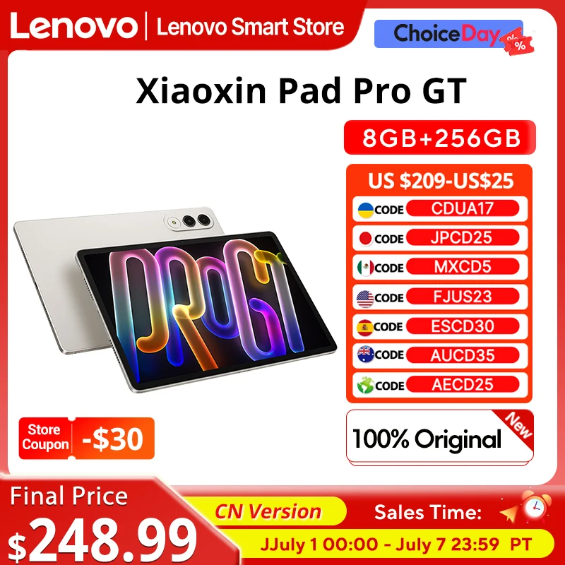 Tableta Lenovo Xiaoxin Pad Pro GT Original, Versión CN, Pantalla LCD de 11.1'' y 3.2K a 144Hz, Snapdragon 8 Gen 3, 8860mAh, Tableta Android