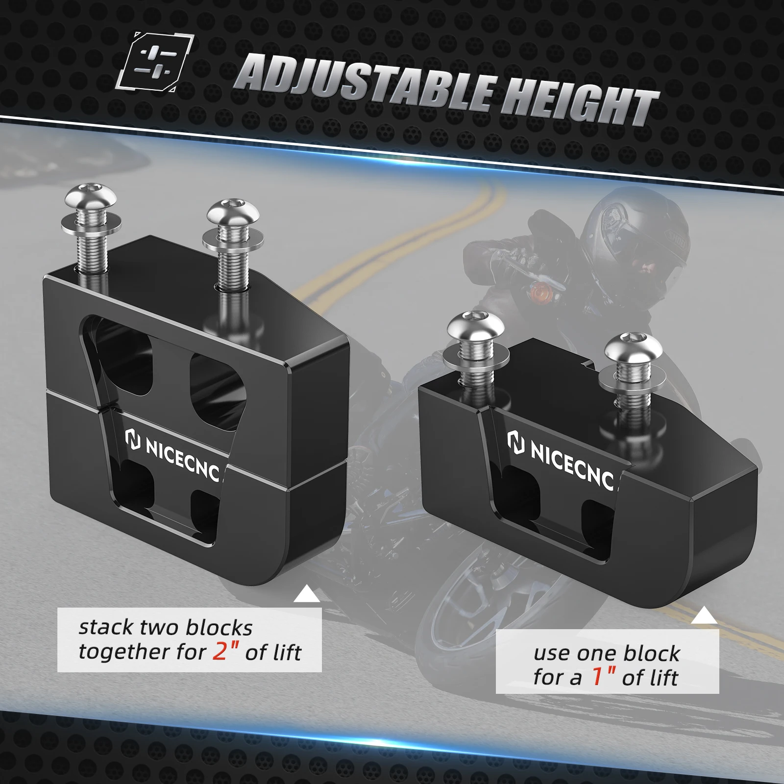 Ständer-Erhöhungsblöcke 1 Zoll / 2 Zoll für Harley Street Glide FLHX 06-24 Road King FLHR /Special 17-24 Ultra Limited FLHTK Electra Glide – Detail 4