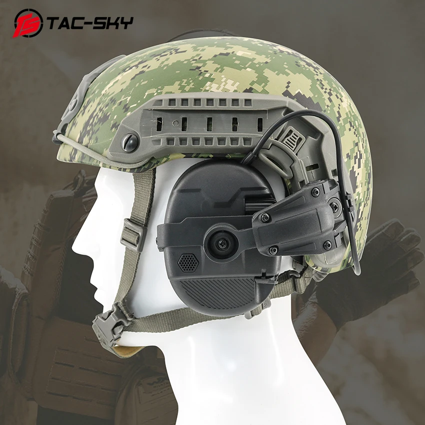 TS TAC-SKY Bracket Headset Active Noise Cancellation Hearing Protection Shooting Headset Compatible with Ops-Core FAST Helmet
