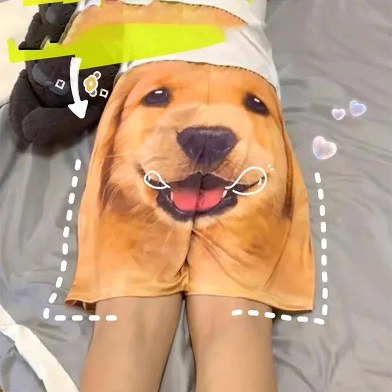 Golden Retriever Husky Print Quick-drying Shorts Pajama Pants Casual Pants Couple Five-quarter Pants Funny Cute Dog Head Shorts