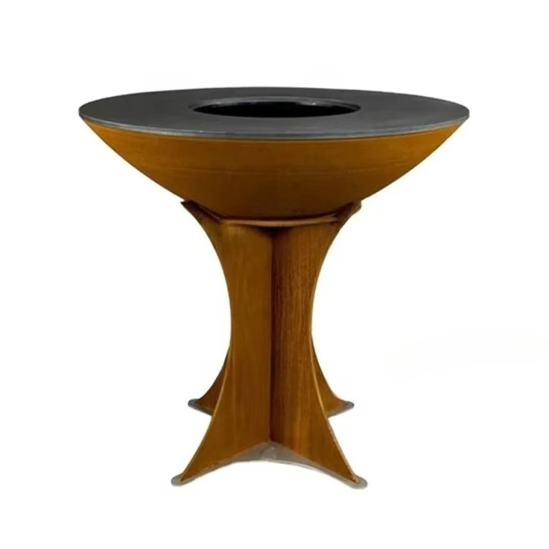 Heavy Duty Corten Metal Barbecue Outdoor Metal Fire Bowl with Grill Ring