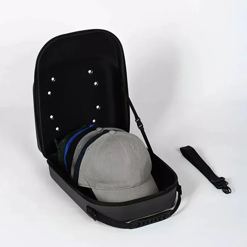 Baseball Cap Travel Bag Portable Fashion Unisex Black Storage Carrier Box Outdoor Sports Casual Hat Storage Case EVA Display Bag