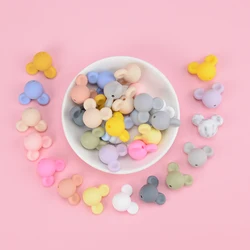 Silicone Beads Food Grade Baby Teether Toy Soft Chew Teething BPA Free DIY Charm Necklace mouse Silicone Perle