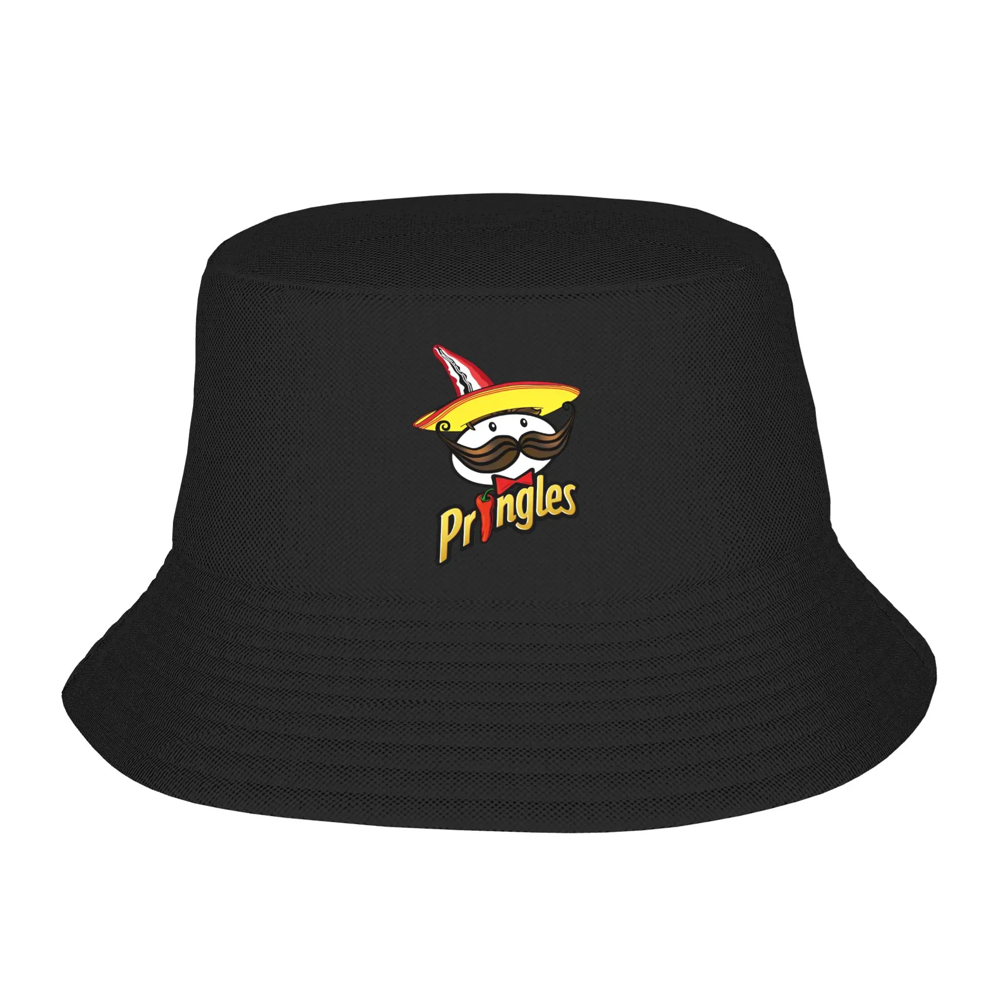 Sombrero tipo pescador con logotipo de Pringles para unisex, gorras de pesca vintage, gorras con visera de diseño urbano con personalidad