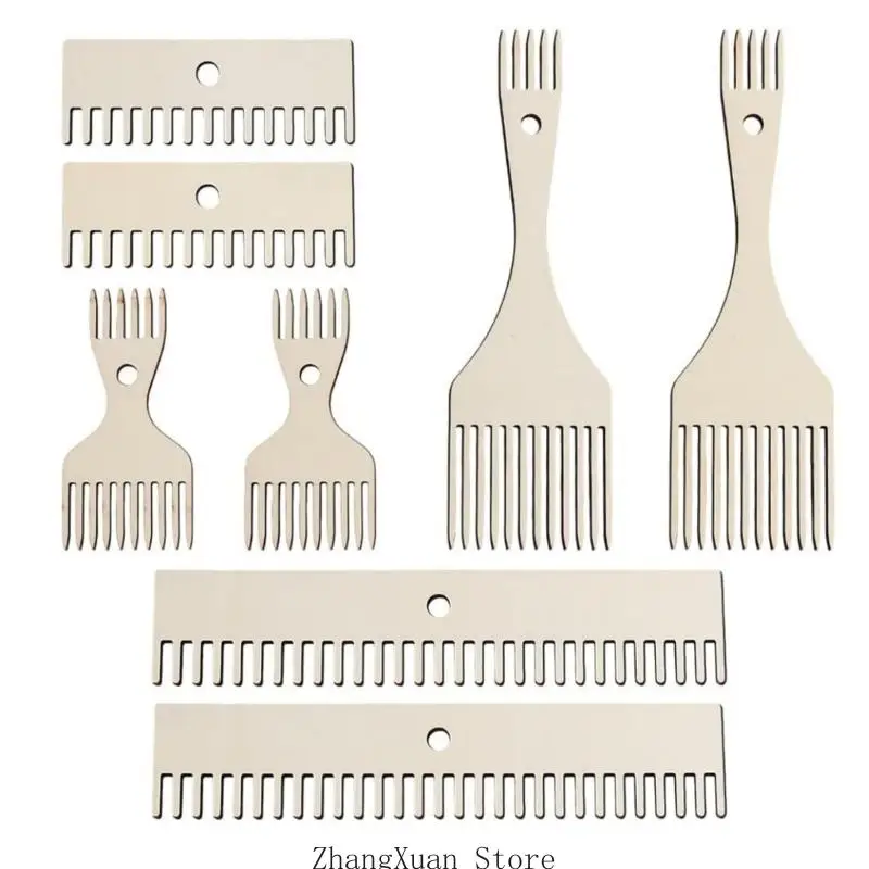 Webkämme aus Holz, 8er-Pack für konsistente Kreation 3XUF – Detail 7