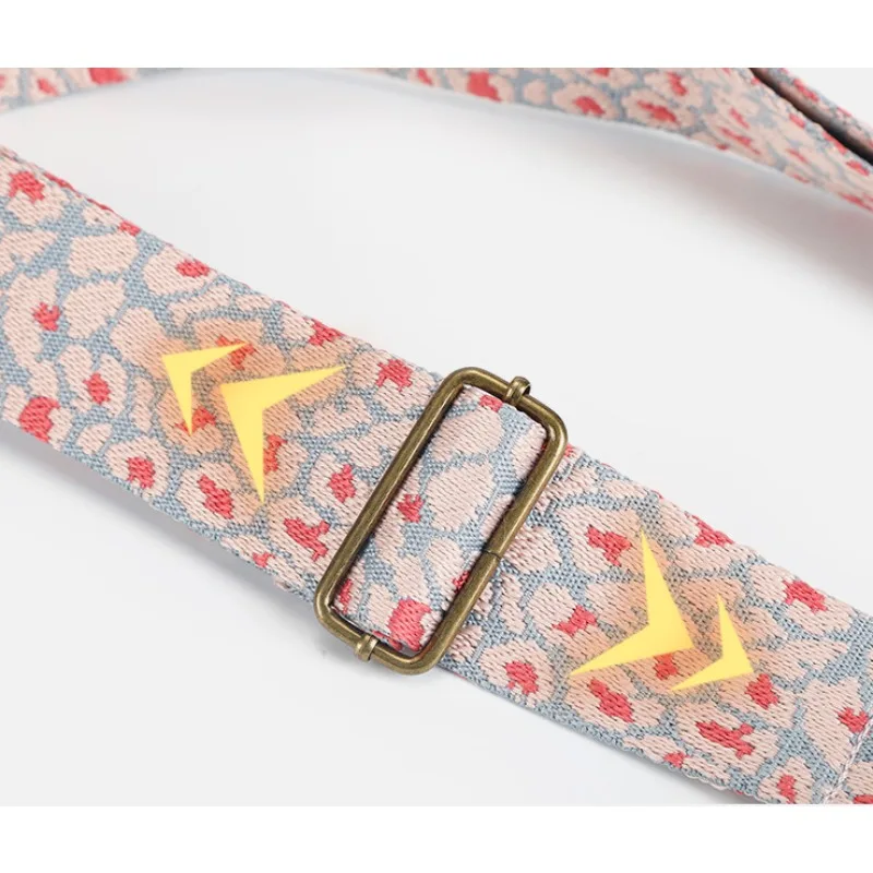 Sangle de guitare épaisse et élargie, avec motif léopard à carreaux Jacquard, confort, guitares Folk acoustiques, accessoires de partie