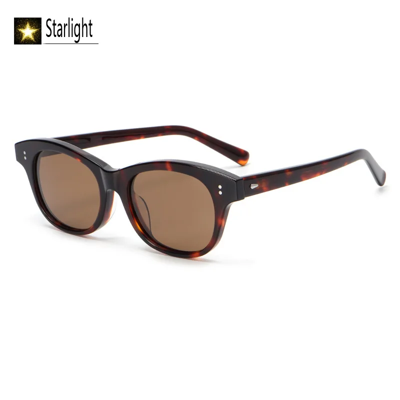 

2026 ацетатные солнцезащитные очки женские коричневые очки в оправе «кошачий глаз» мужские UV400 популярные очки женские очки для путешествий на открытом воздухе ретро 146 мм